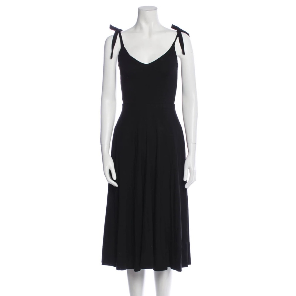 REFORMATION Black V-Neck Midi Dress, Size: S